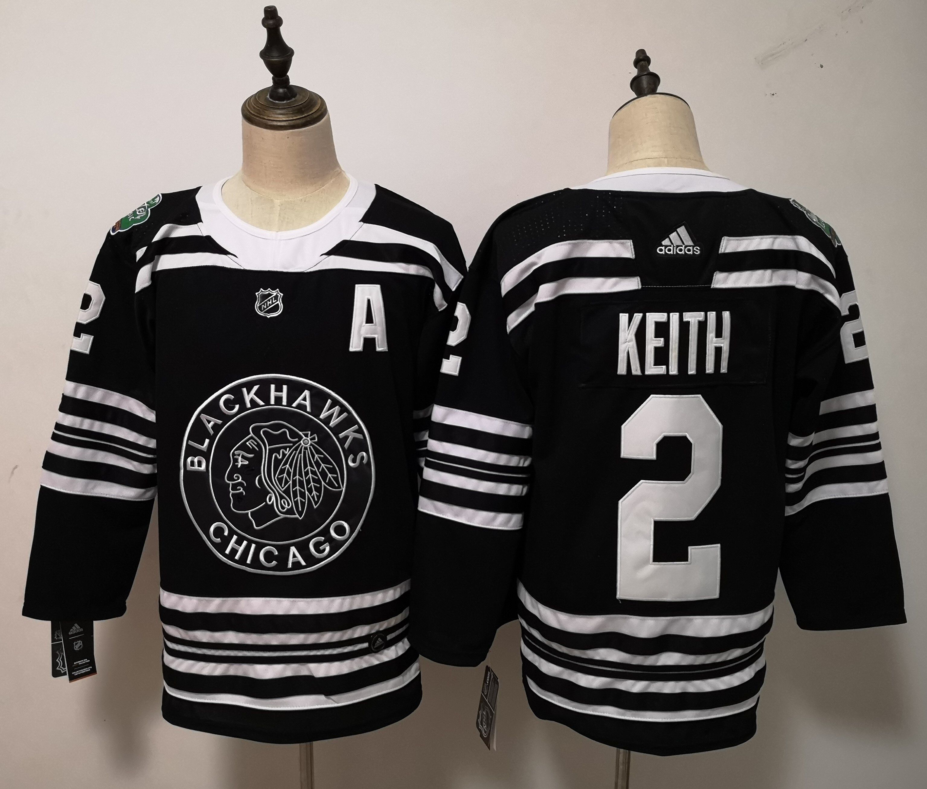 Men Chicago Blackhawks 2 Keith Black Adidas Authentic Winter Classic NHL Jersey